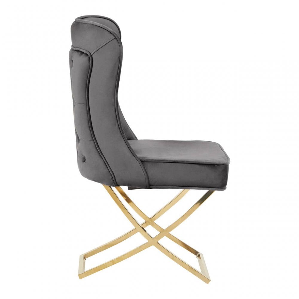 Belleview Button Back Grey Dining Chair