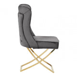Belleview Button Back Grey Dining Chair