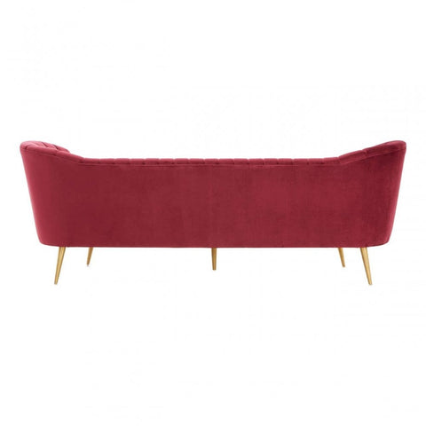 Baxter 3 Seat Wine Velvet Sofa