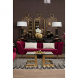 Baxter 3 Seat Wine Velvet Sofa