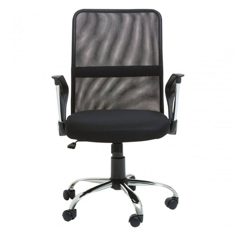 Orion Black Home Office Chair With Chrome Arms