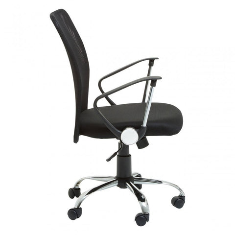 Orion Black Home Office Chair With Chrome Arms