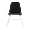 Cassian Black Leather Effect Dining Chair With White Legs