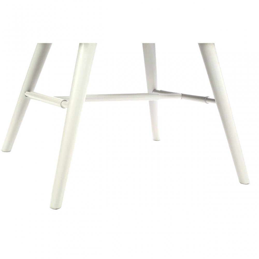 Cassian Black Leather Effect Dining Chair With White Legs