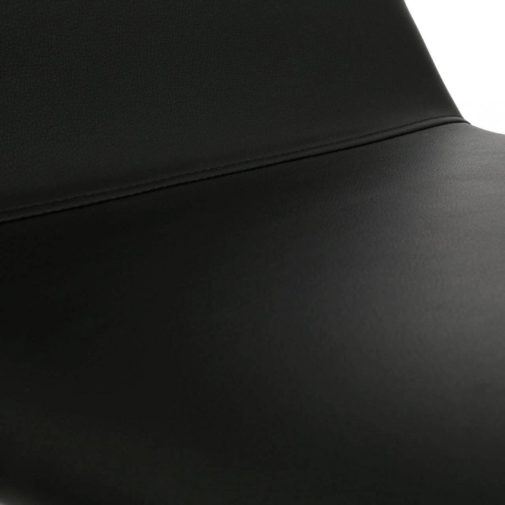 Cassian Black Leather Effect Dining Chair With White Legs