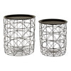 Calista Set Of 2 Black Wire Basket Tables