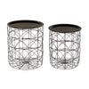 Calista Set Of 2 Black Wire Basket Tables