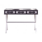 Lancaster Townhouse Black And White Genuine Cowhide Console Table