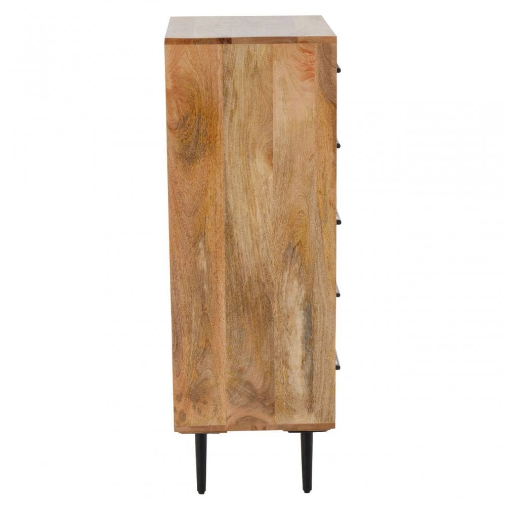 Nomad Five Drawer Mango Wood Chest