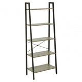 Hawthorn Five Tier Veneer Ladder Shelf Unit