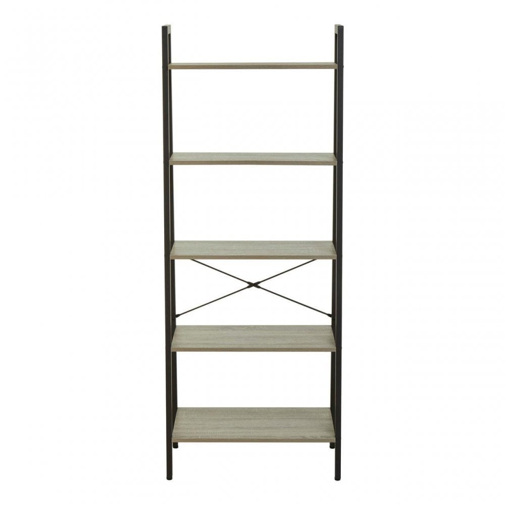 Hawthorn Five Tier Veneer Ladder Shelf Unit