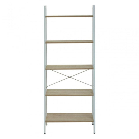 Hawthorn Five Tier Veneer Ladder Shelf Unit