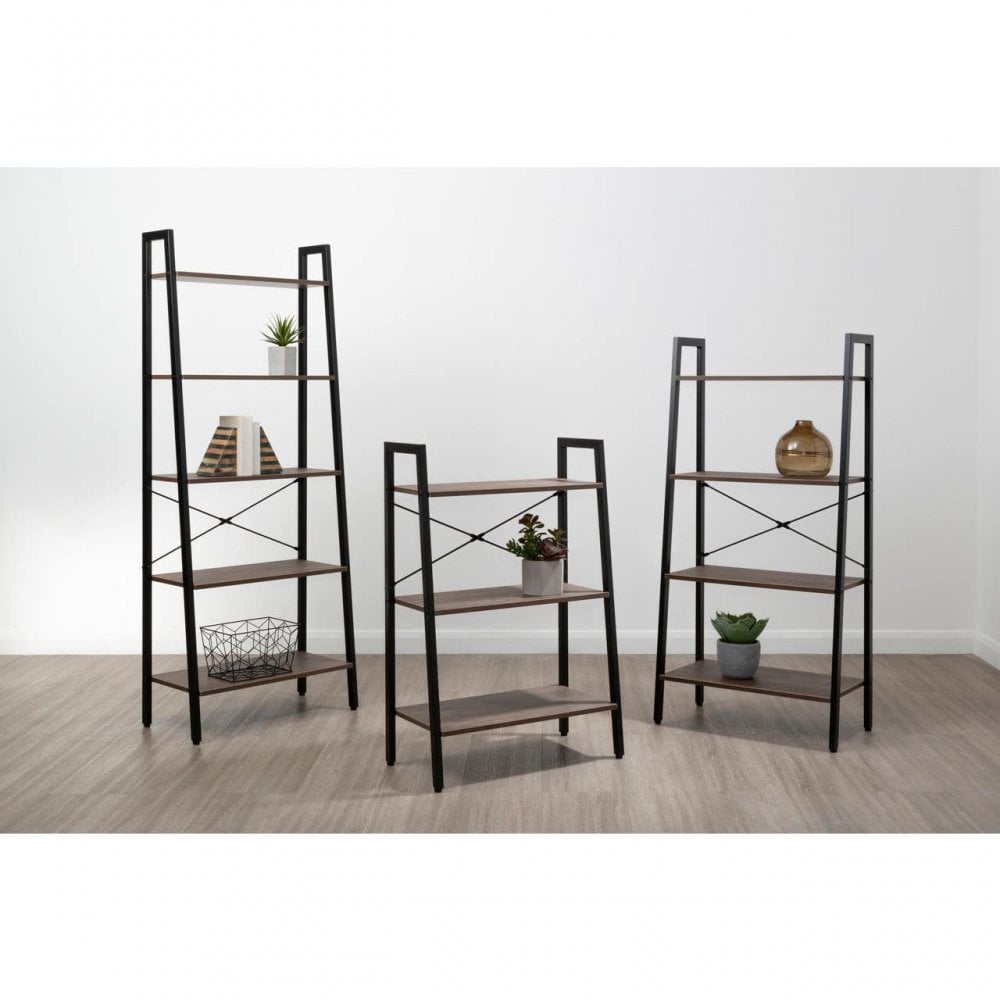 Hawthorn Four Tier Veneer Ladder Shelf Unit