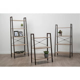 Hawthorn Four Tier Veneer Ladder Shelf Unit