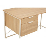 Hawthorn Natural Oak Veneer Desk With Drawers