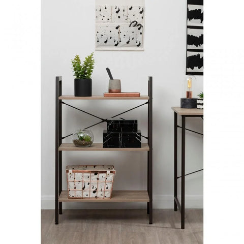 Hawthorn Three Tier Veneer Ladder Shelf Unit