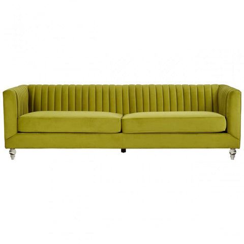 Verde 3 Seat Green Velvet Sofa