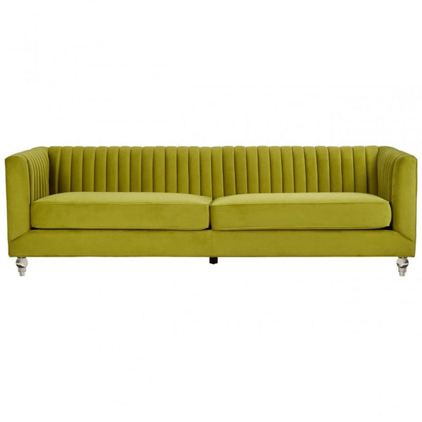 Verde 3 Seat Green Velvet Sofa