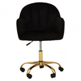 Metro Black Velvet And Gold Base Home Office Chair