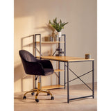 Metro Black Velvet And Gold Base Home Office Chair