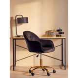 Metro Black Velvet And Gold Base Home Office Chair