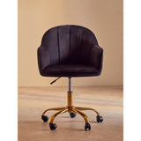 Metro Black Velvet And Gold Base Home Office Chair