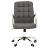 Metro Grey Leather Effect And Chrome Home Office Chair