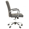 Metro Grey Leather Effect And Chrome Home Office Chair