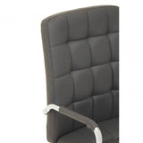 Metro Grey Leather Effect And Chrome Home Office Chair