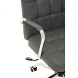 Metro Grey Leather Effect And Chrome Home Office Chair