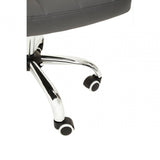 Metro Grey Leather Effect And Chrome Home Office Chair