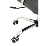 Metro Grey Leather Effect And Chrome Home Office Chair