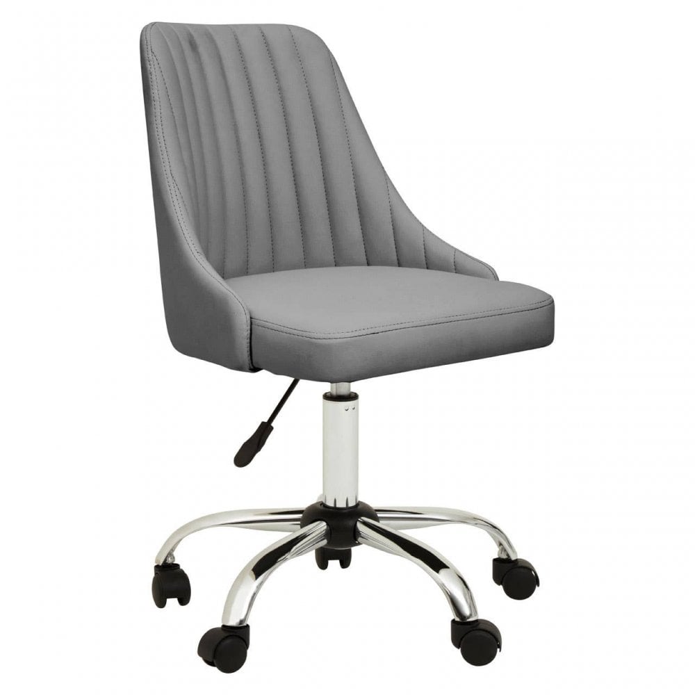 Metro Grey Leather Effect Home Office Chair