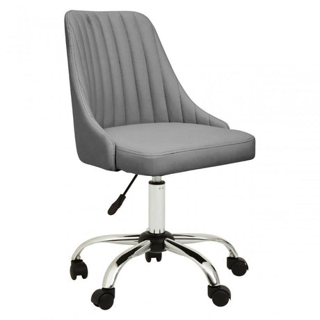 Metro Grey Leather Effect Home Office Chair