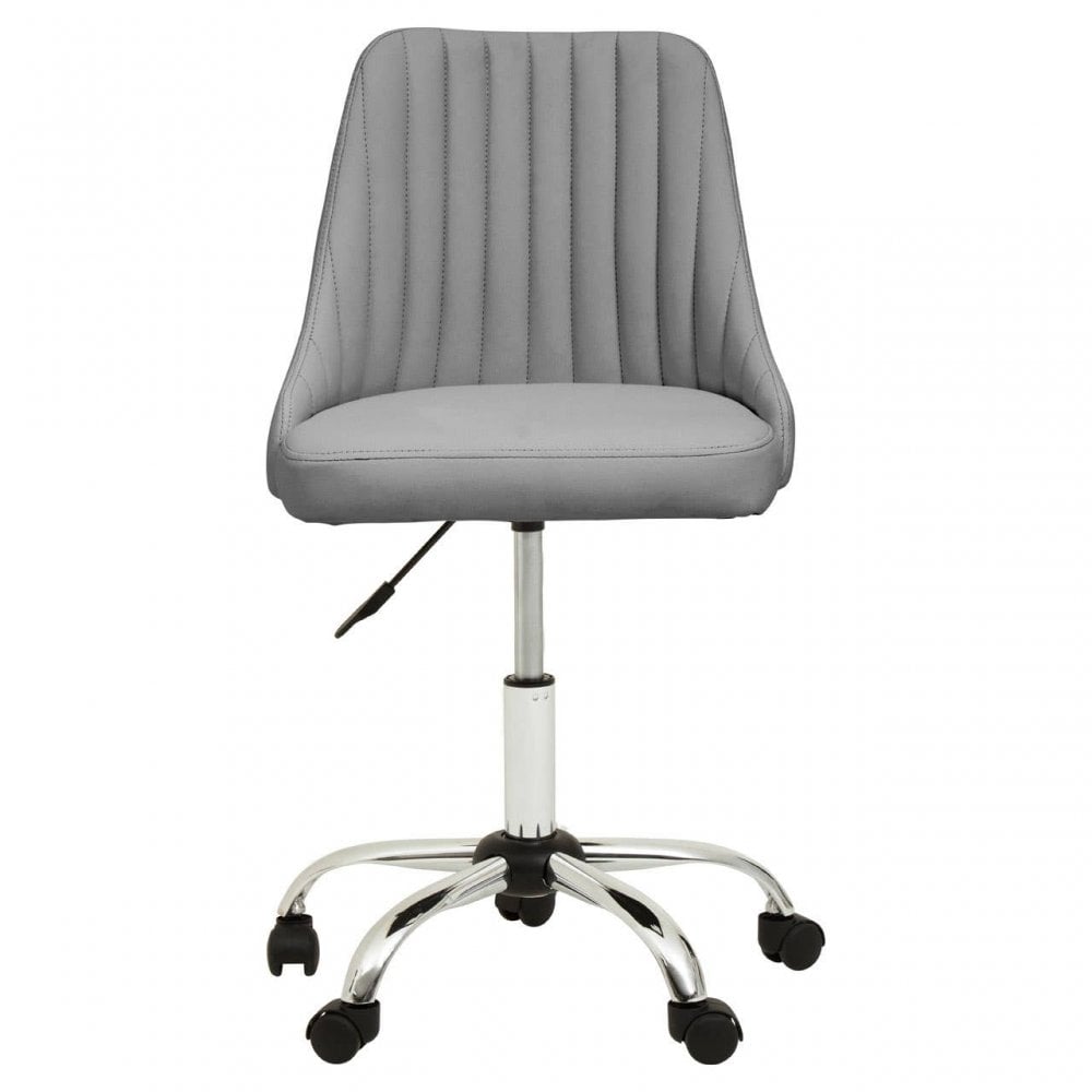 Metro Grey Leather Effect Home Office Chair