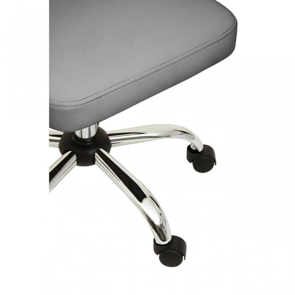 Metro Grey Leather Effect Home Office Chair