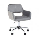 Metro Grey Velvet And Chrome Base Home Office Chair