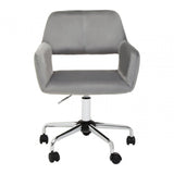 Metro Grey Velvet And Chrome Base Home Office Chair