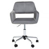 Metro Grey Velvet And Chrome Base Home Office Chair