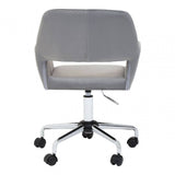 Metro Grey Velvet And Chrome Base Home Office Chair