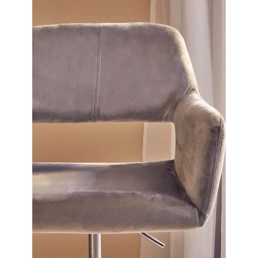 Metro Grey Velvet And Chrome Base Home Office Chair