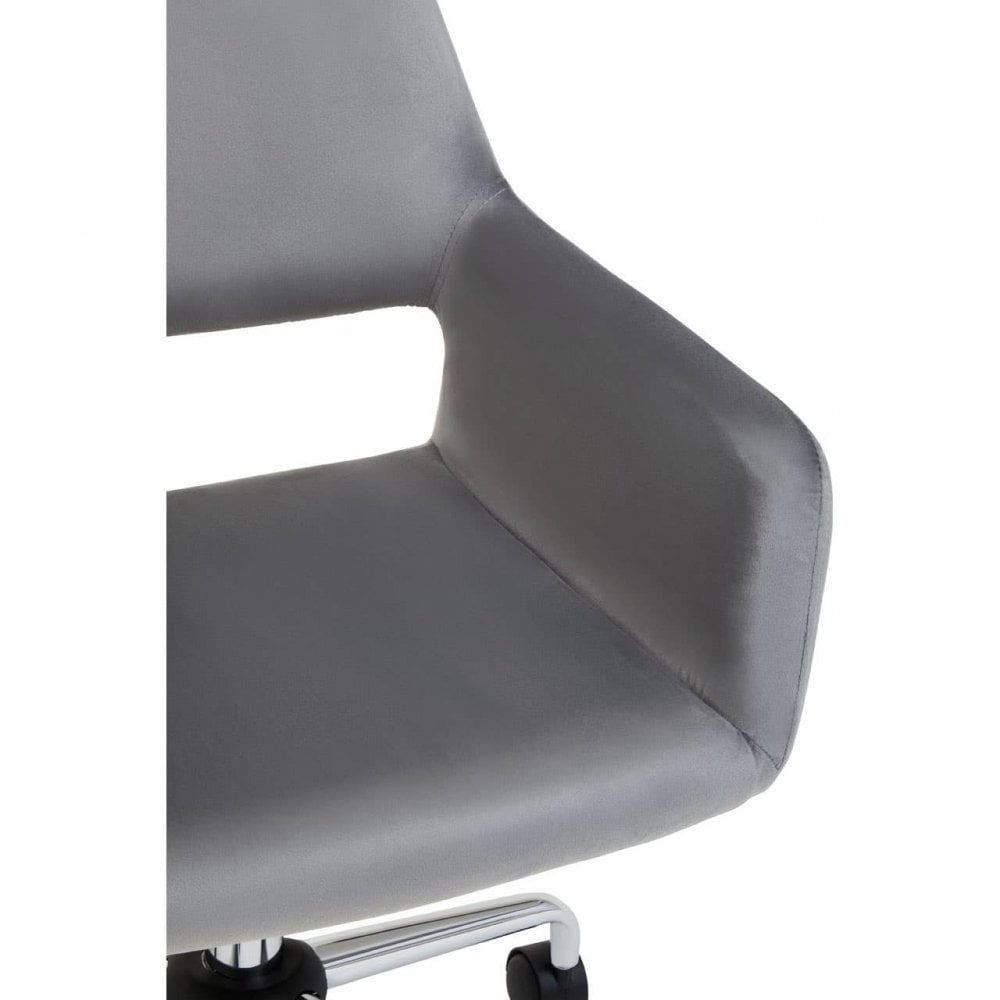 Metro Grey Velvet And Chrome Base Home Office Chair