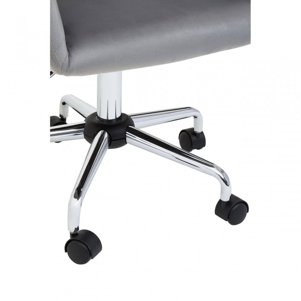 Metro Grey Velvet And Chrome Base Home Office Chair