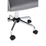 Metro Grey Velvet And Chrome Base Home Office Chair