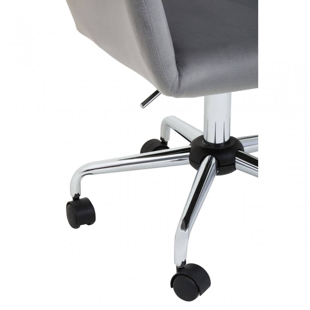Metro Grey Velvet And Chrome Base Home Office Chair