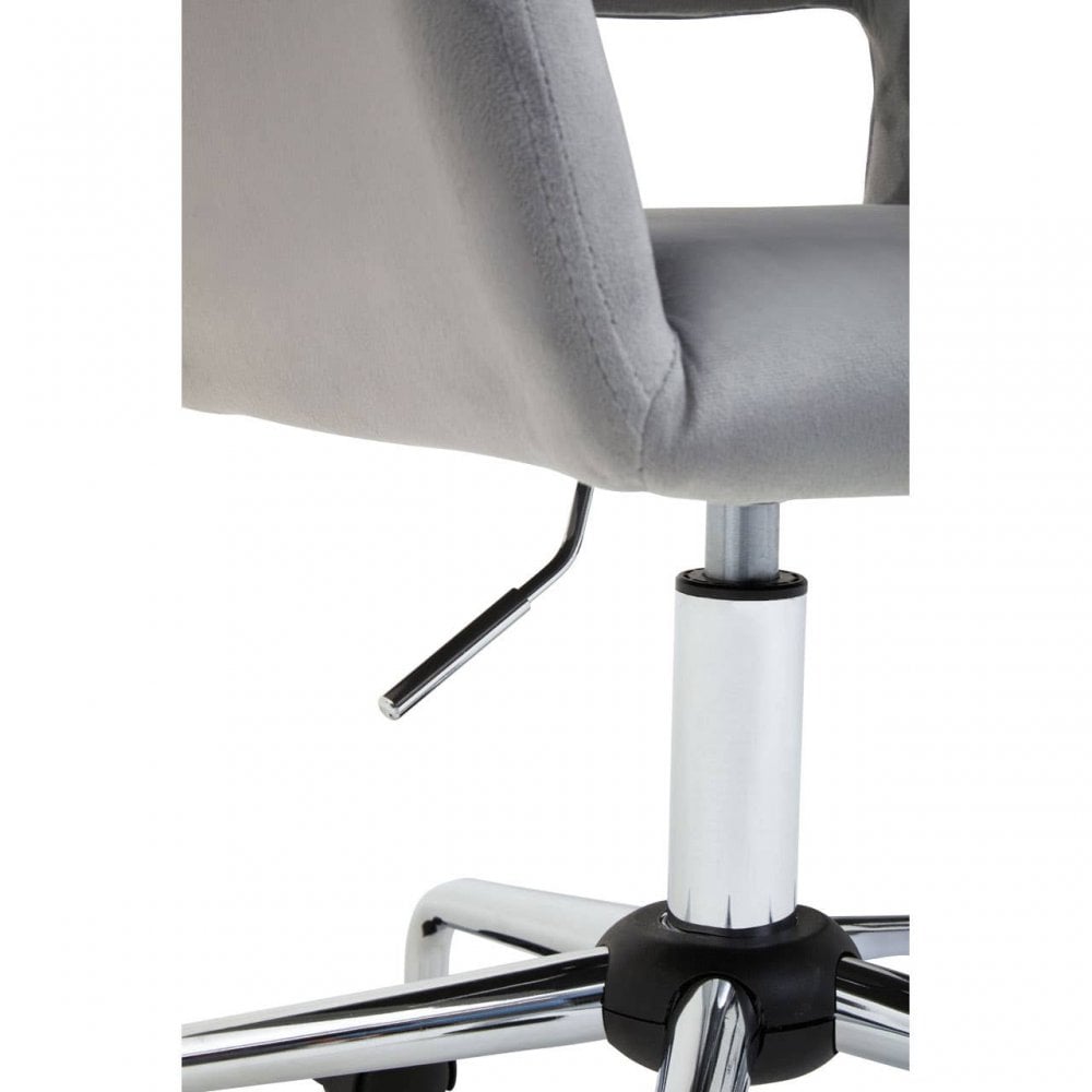 Metro Grey Velvet And Chrome Base Home Office Chair