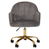 Metro Grey Velvet And Gold Base Home Office Chair