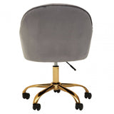 Metro Grey Velvet And Gold Base Home Office Chair