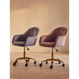 Metro Grey Velvet And Gold Base Home Office Chair