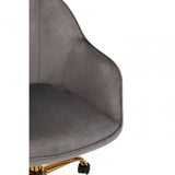 Metro Grey Velvet And Gold Base Home Office Chair